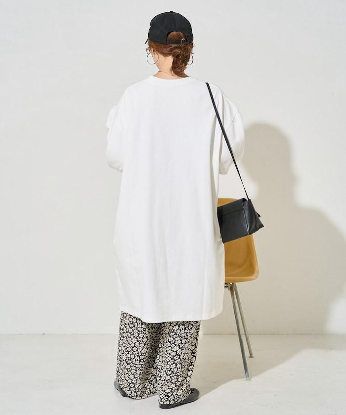 寬鬆版型長袖T恤迷你連衣裙