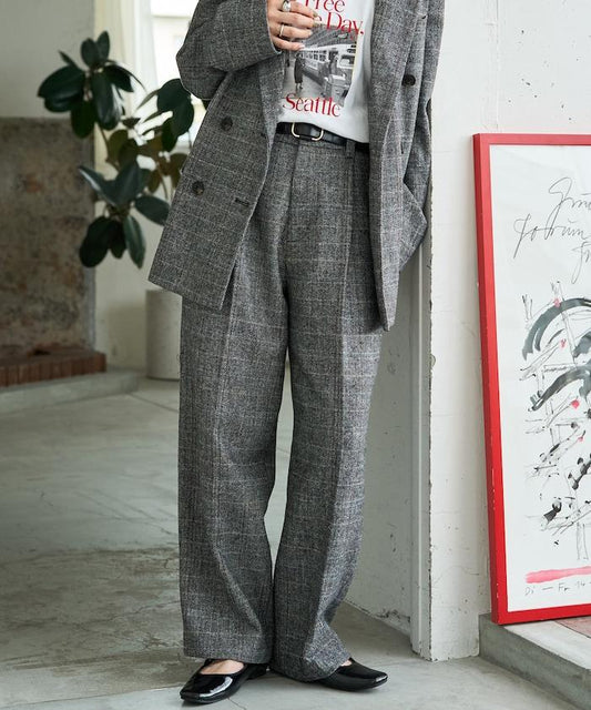 人字紋格子長褲(可搭配套裝)