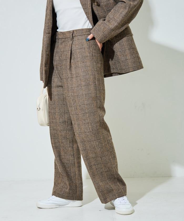 人字紋格子長褲(可搭配套裝)