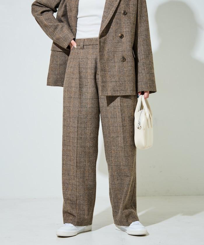 人字紋格子長褲(可搭配套裝)