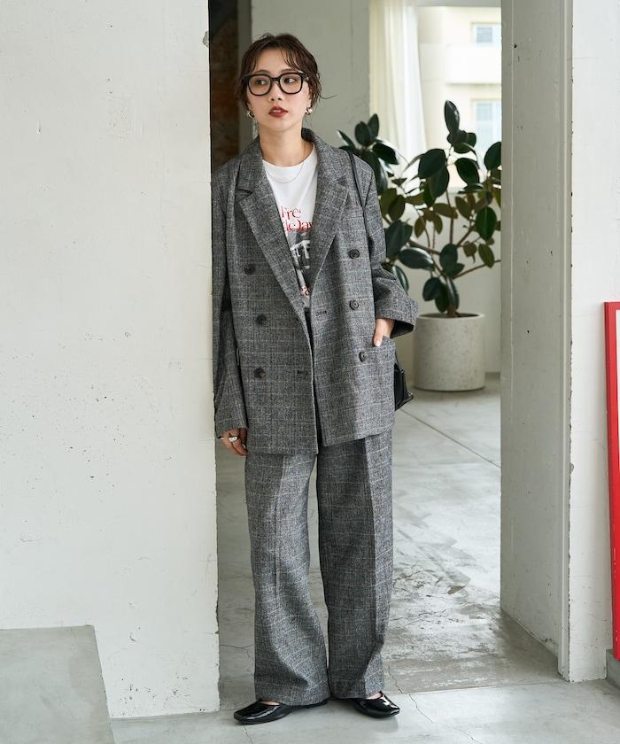 人字紋格子長褲(可搭配套裝)