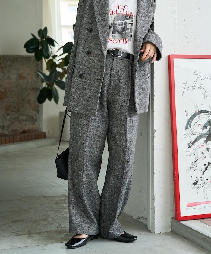 人字紋格子長褲(可搭配套裝)