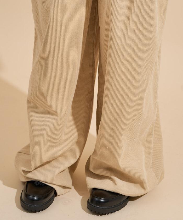 特別抽繩吊帶寬鬆雙褶長褲