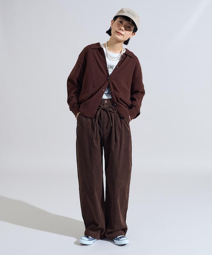 可機洗羊毛混紡翻領針織衫