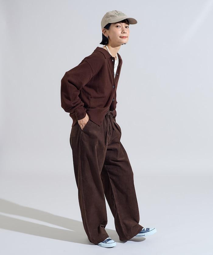 可機洗羊毛混紡翻領針織衫