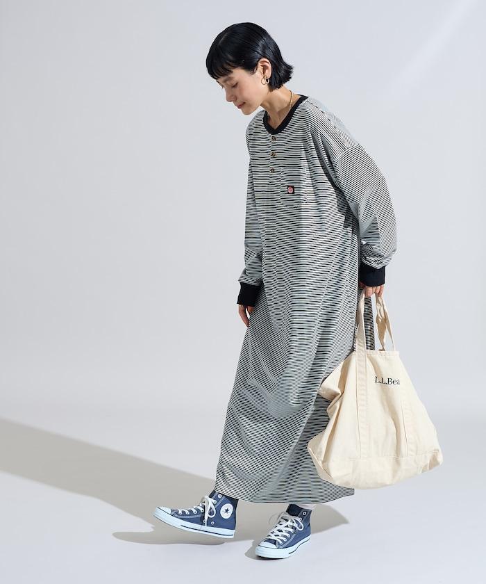 特別款亨利領長袖連衣裙