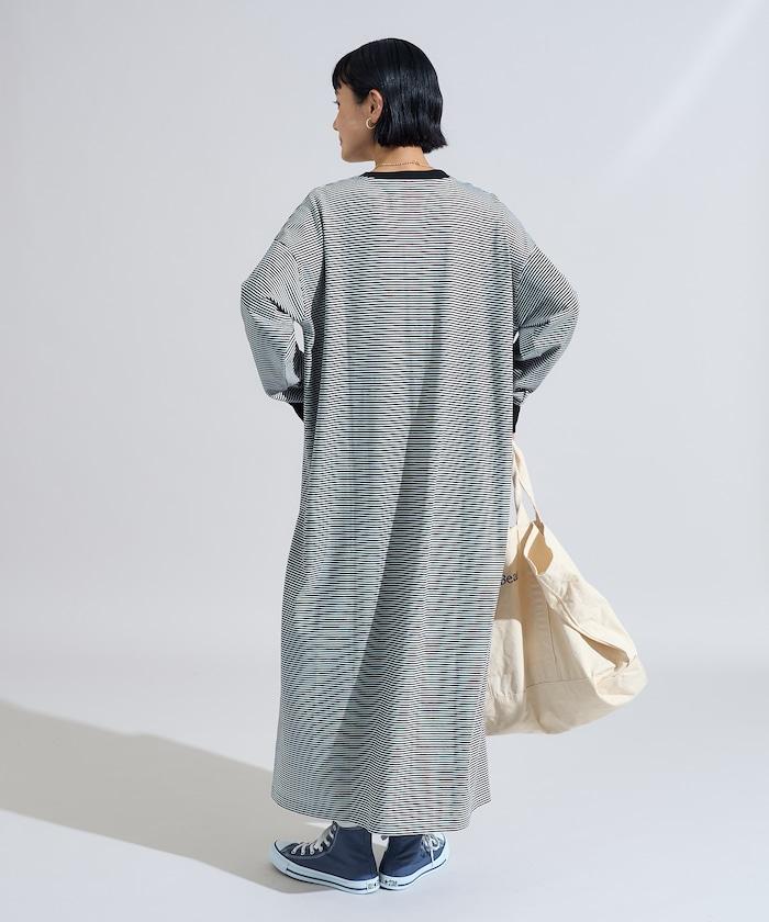 特別款亨利領長袖連衣裙