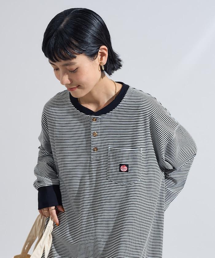 特別款亨利領長袖連衣裙