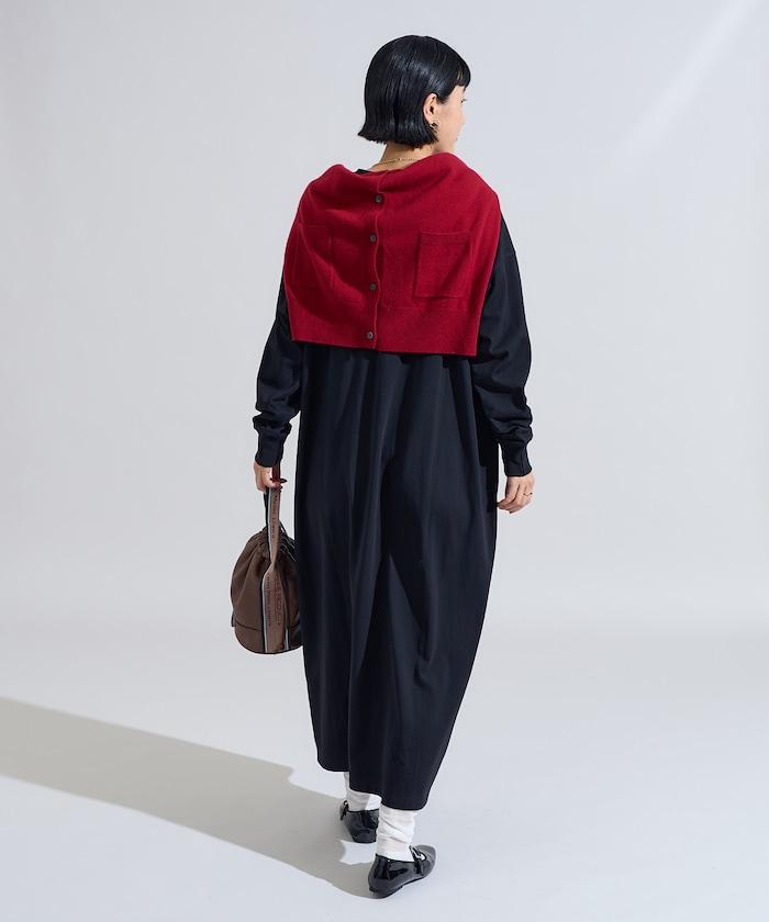 特別款亨利領長袖連衣裙