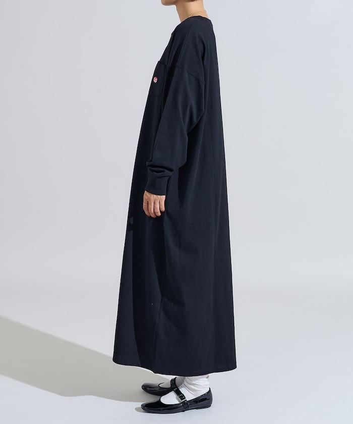 特別款亨利領長袖連衣裙