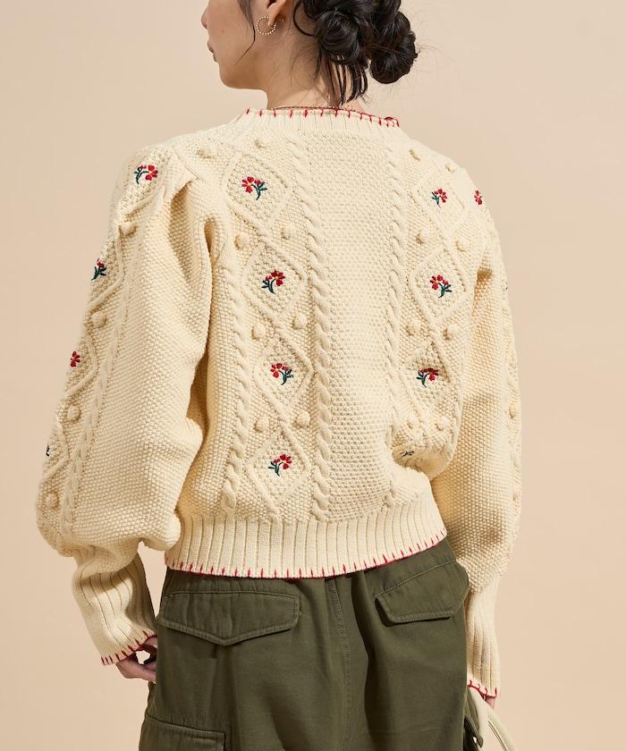 花卉刺繡開衫