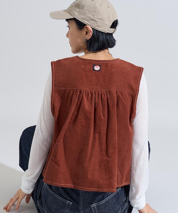 特別 褶皺包袋 燈芯絨馬甲