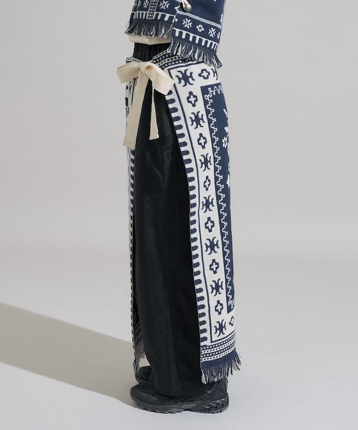 毛毯改造風格裹身半身裙<可搭配套裝>