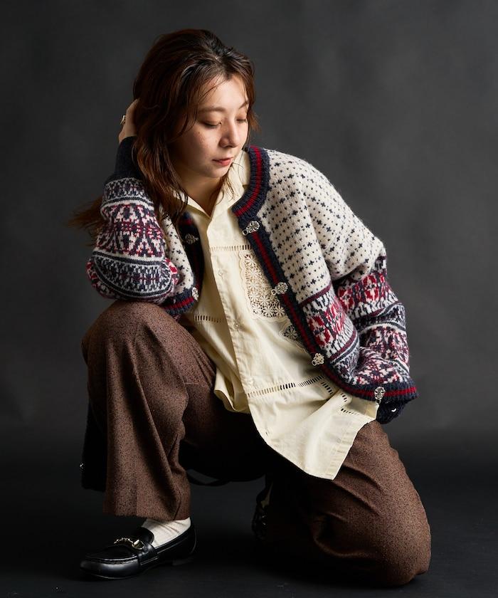 羊毛提洛爾風針織開衫