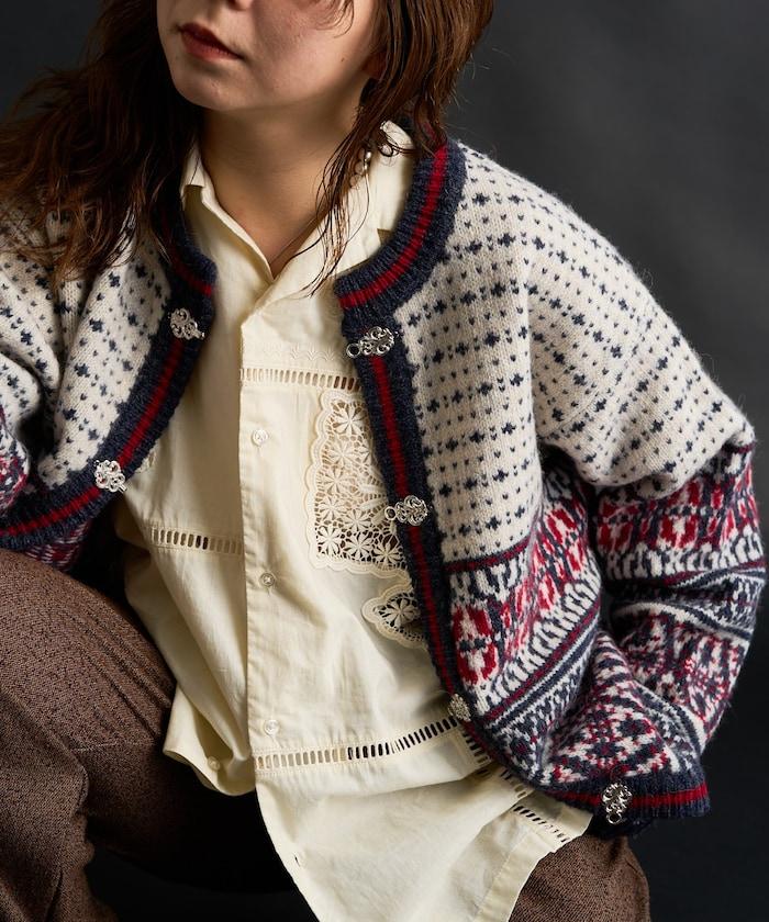 羊毛提洛爾風針織開衫