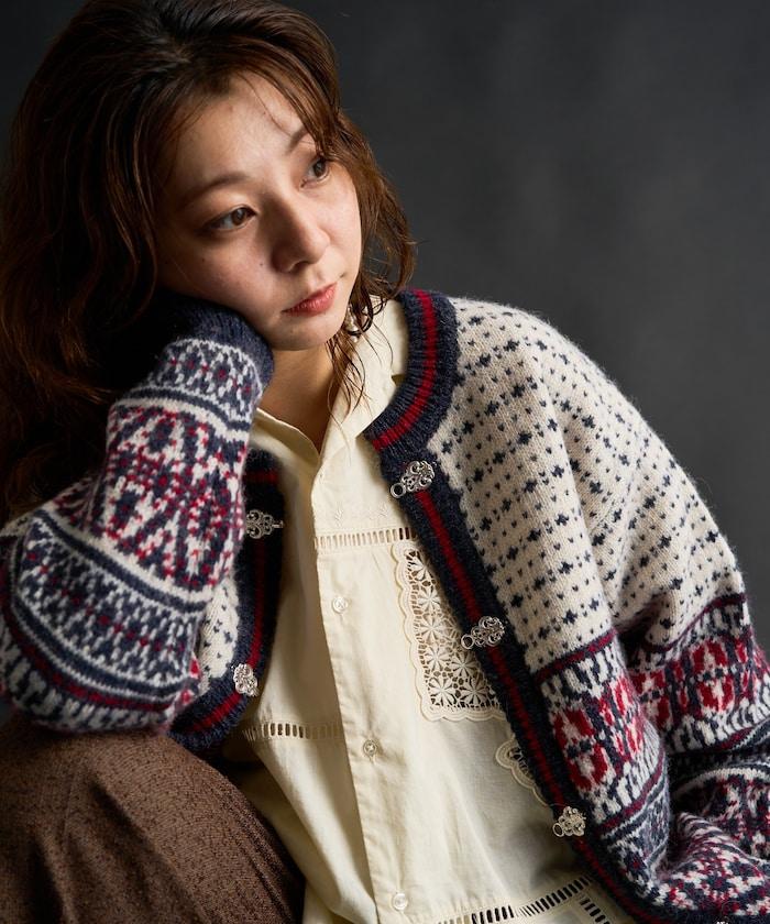 羊毛提洛爾風針織開衫