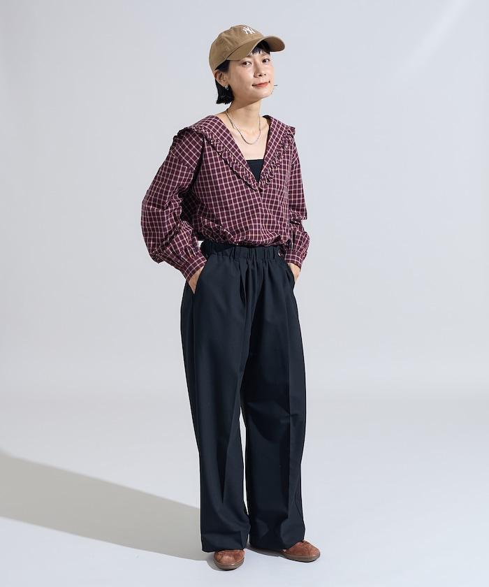 格紋水手領襯衫