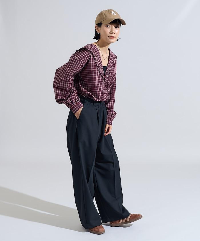 格紋水手領襯衫