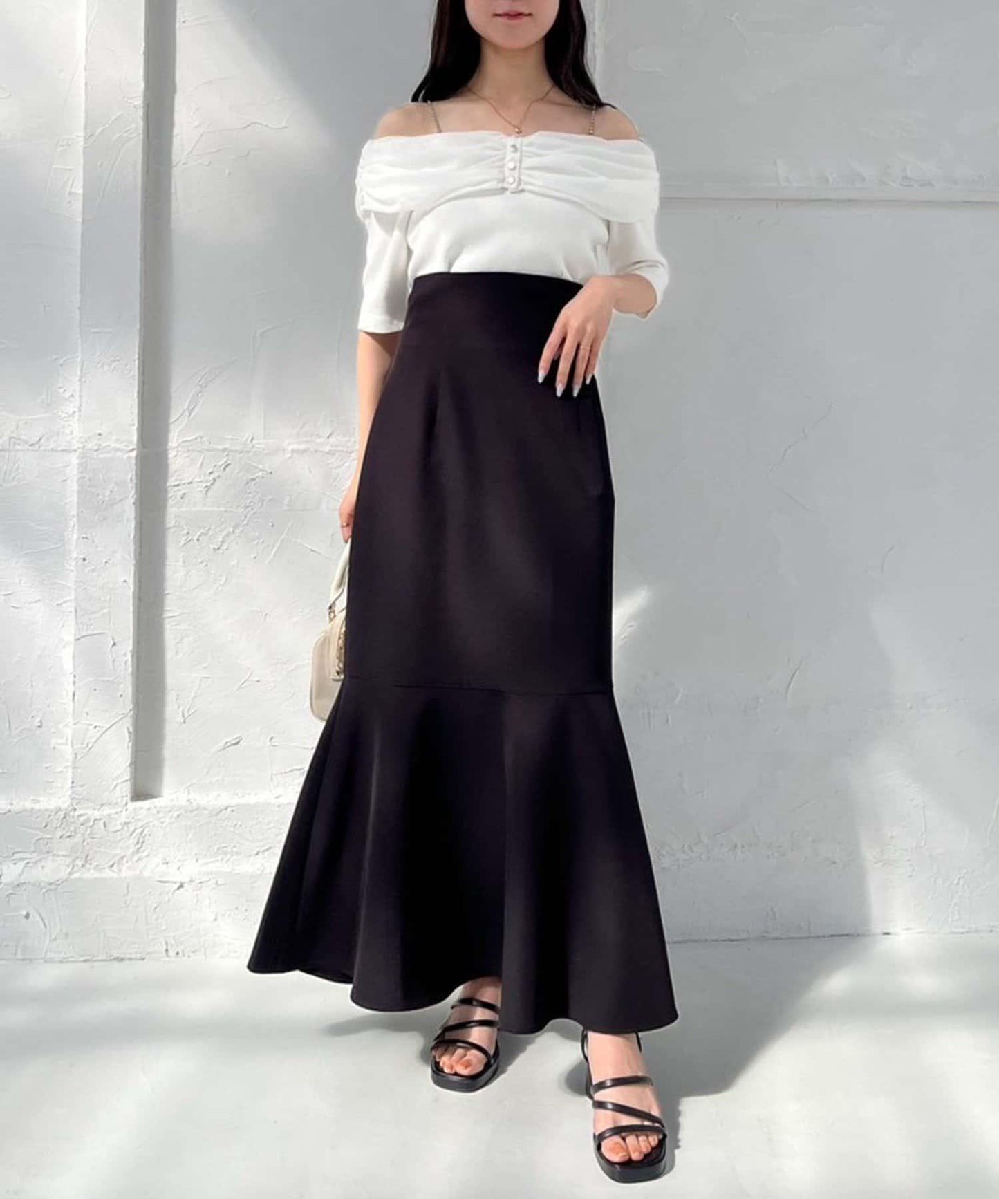 /【減肥5公斤視覺效果】後拉鍊美人魚裙