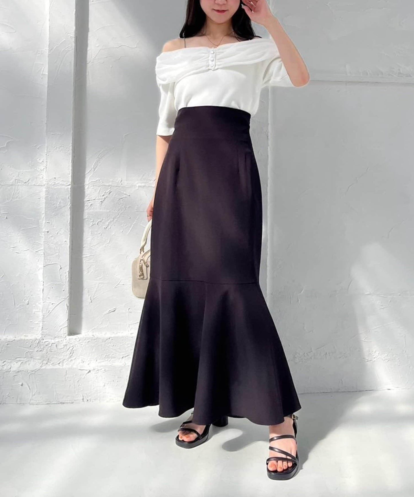 /【減肥5公斤視覺效果】後拉鍊美人魚裙