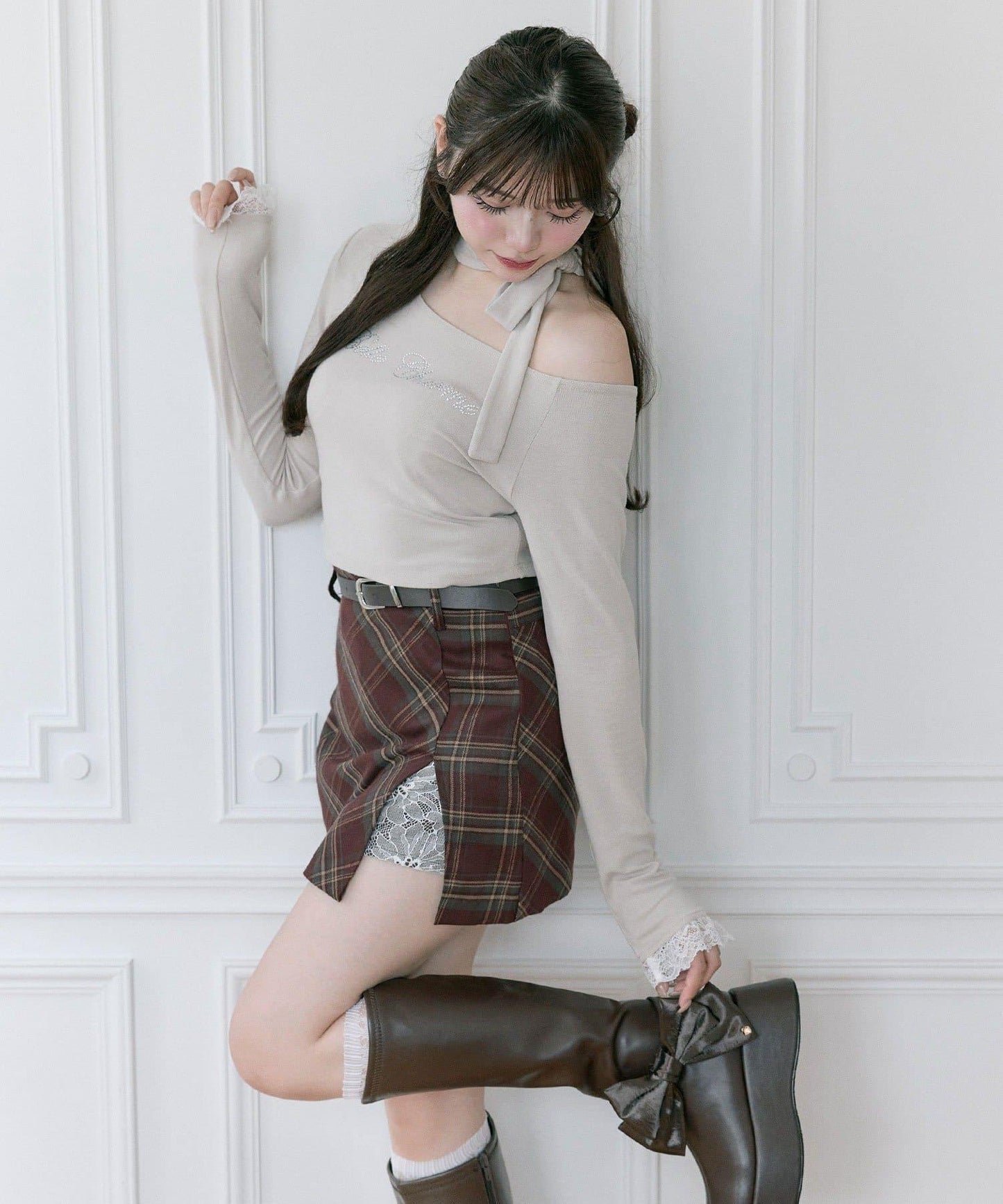 【Belle Charme】水鑽字母蝴蝶結T恤