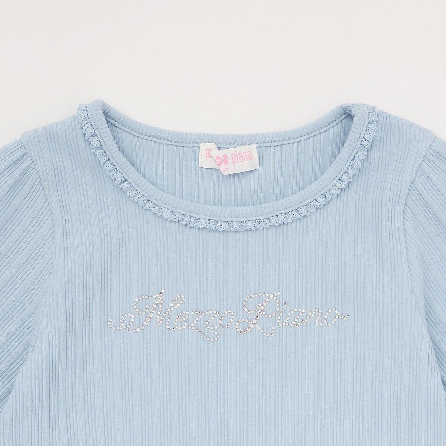 水鑽標誌羅紋長袖T恤