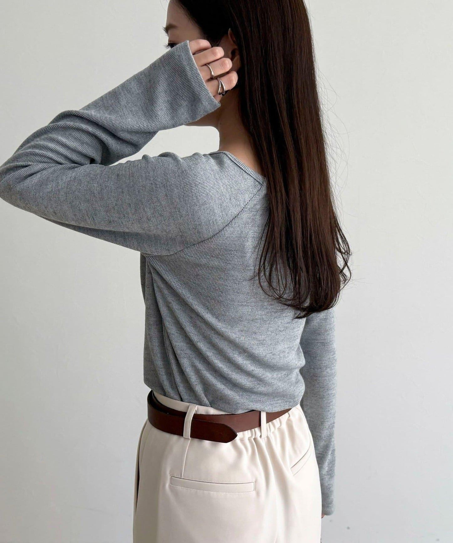 亮片羅紋船領套頭衫