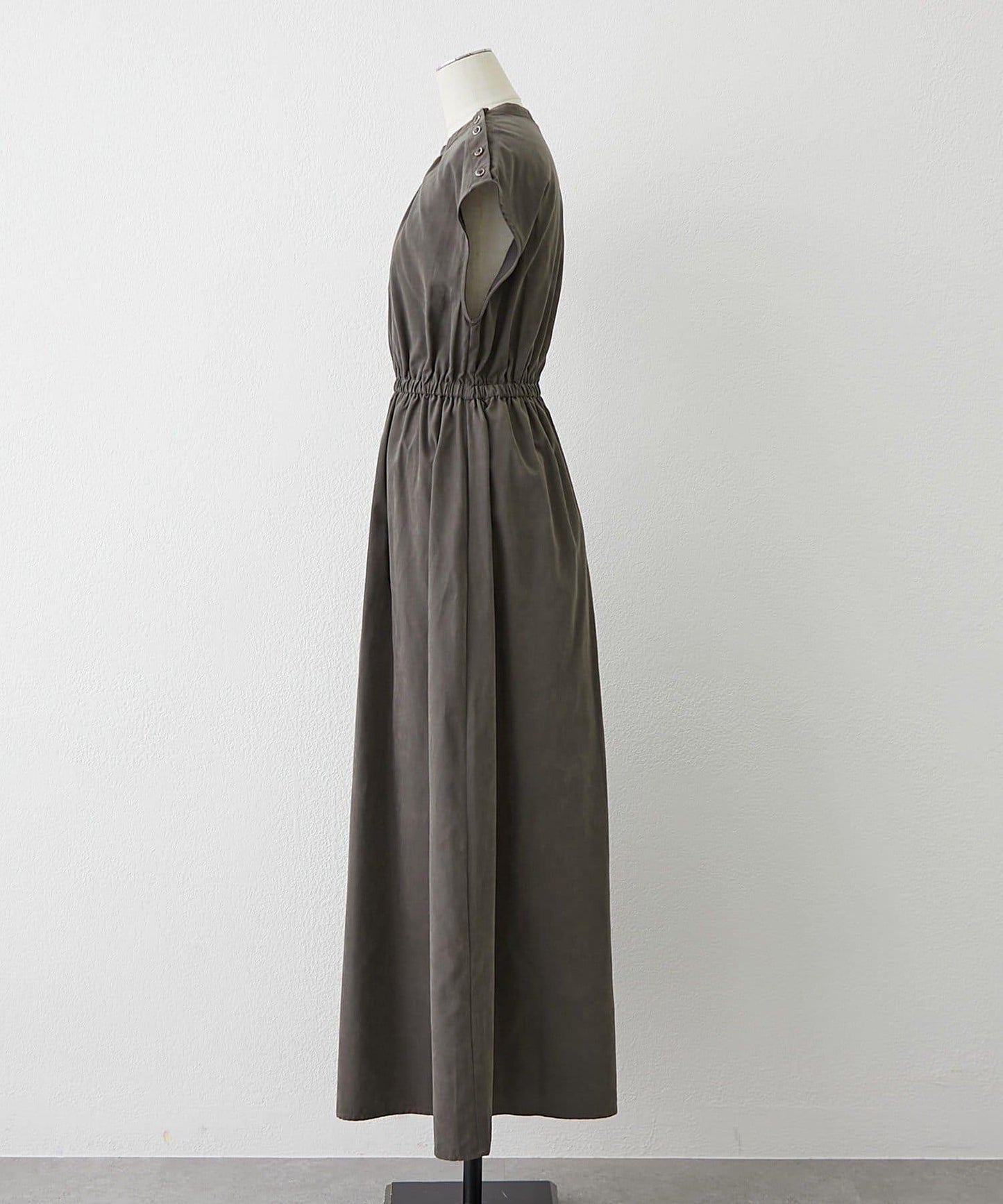 肩部紐扣法式連衣裙