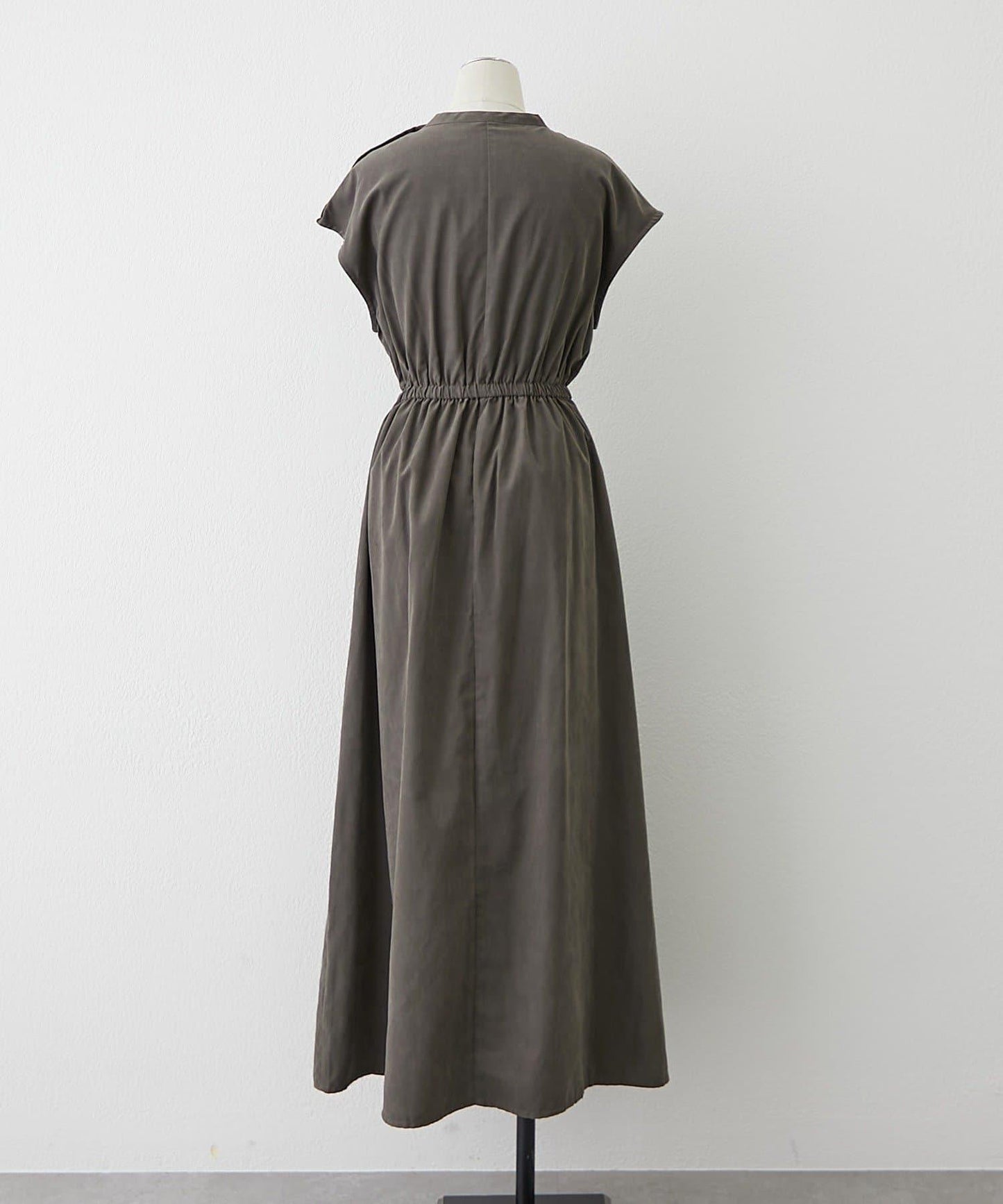 肩部紐扣法式連衣裙