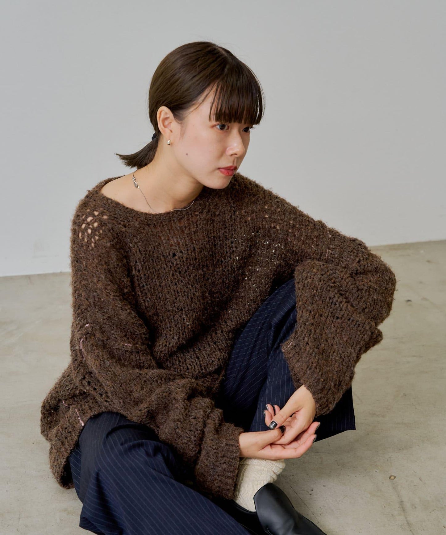 【Kastane】寬鬆版型網眼針織衫