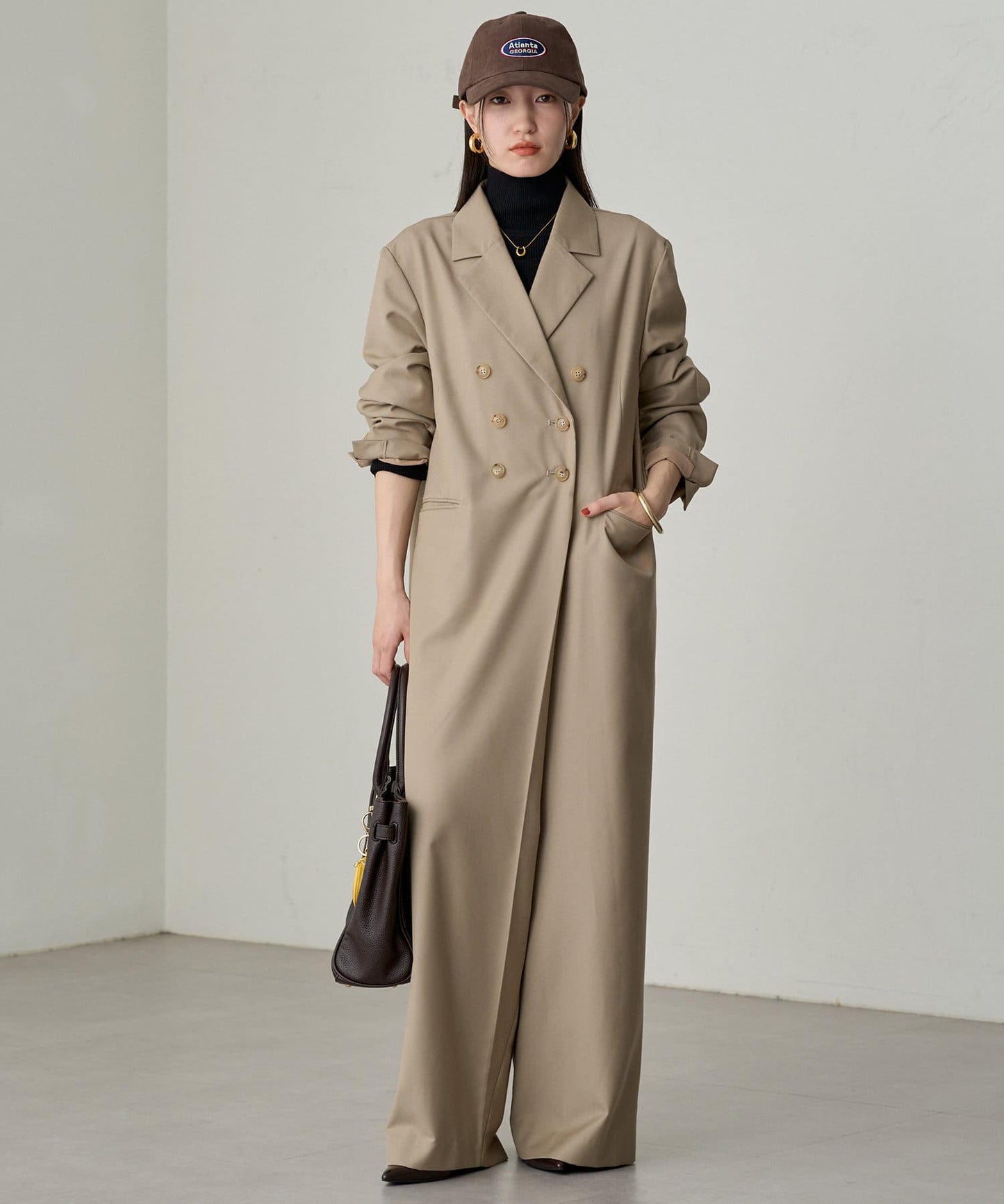 【Loungedress】雙排扣西裝連體褲