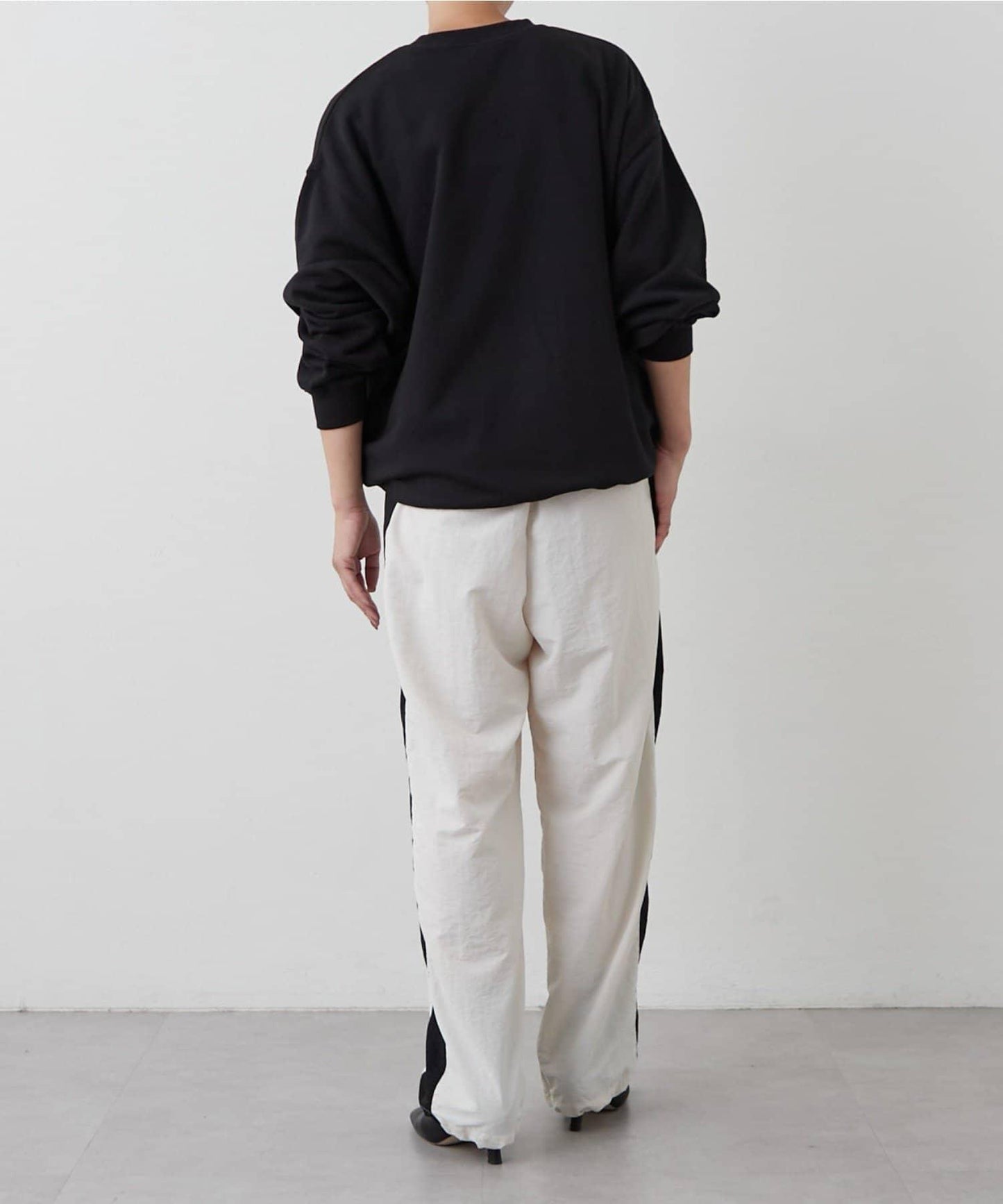 【earthy_】尼龍拼接休閒褲