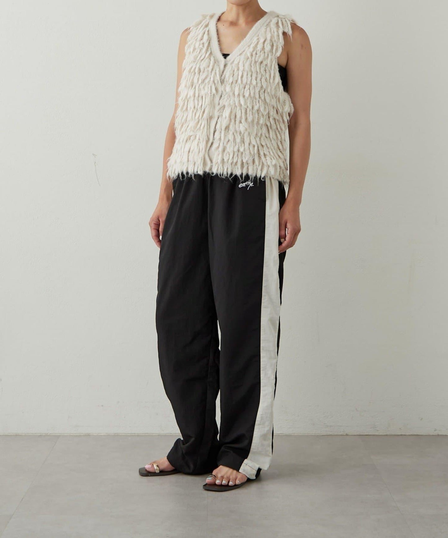 【earthy_】尼龍拼接休閒褲