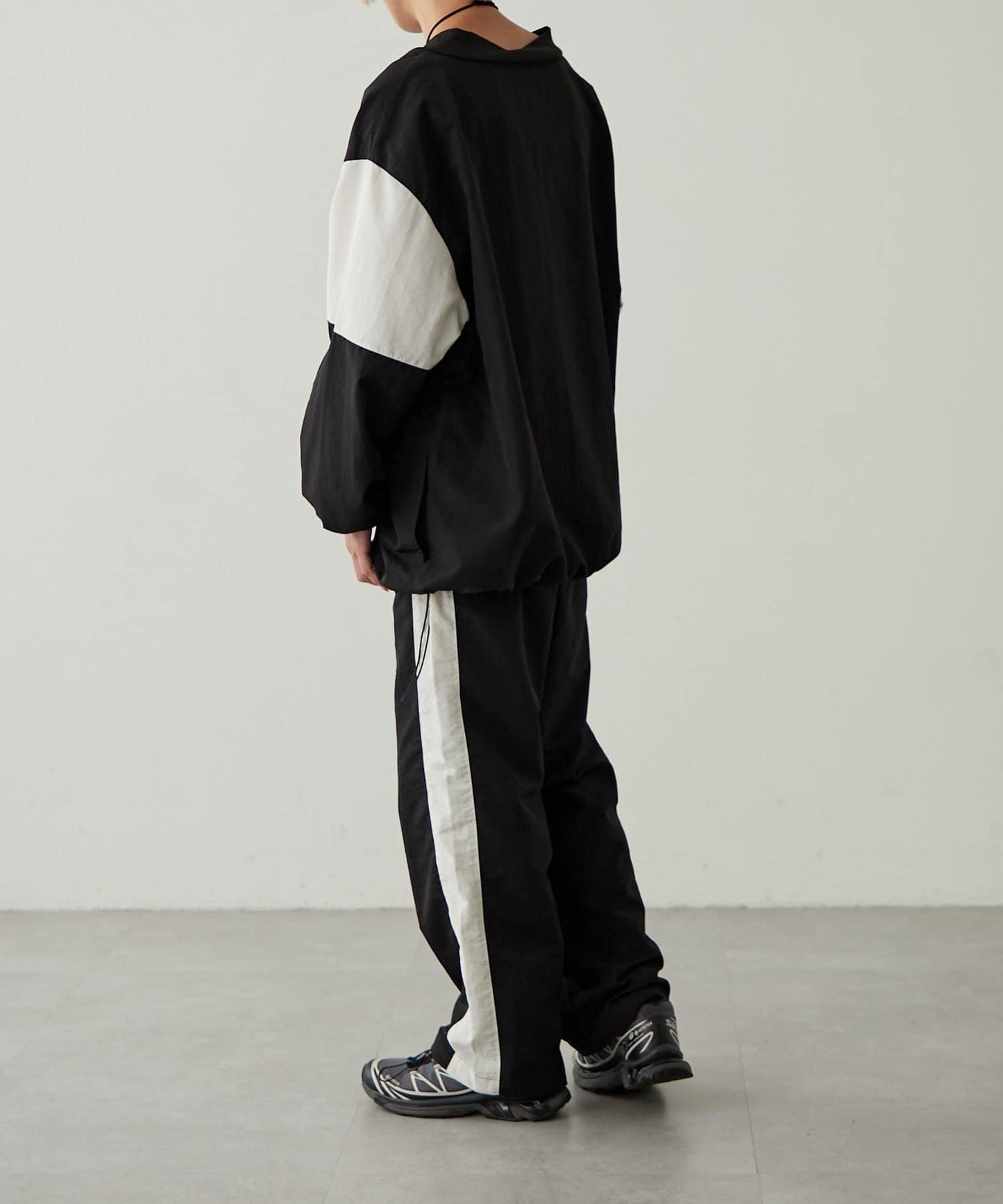 【earthy_】尼龍拼接休閒褲