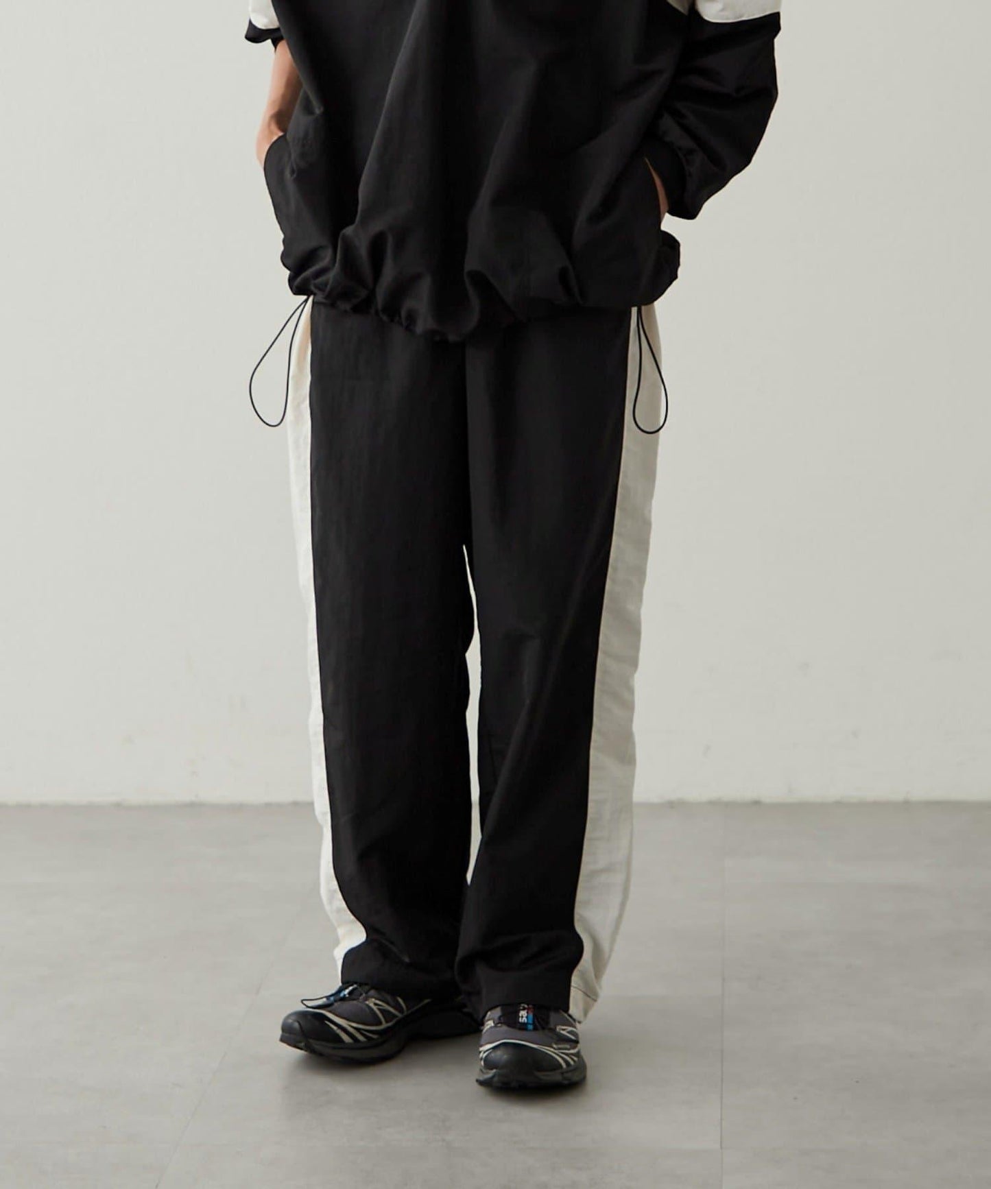 【earthy_】尼龍拼接休閒褲
