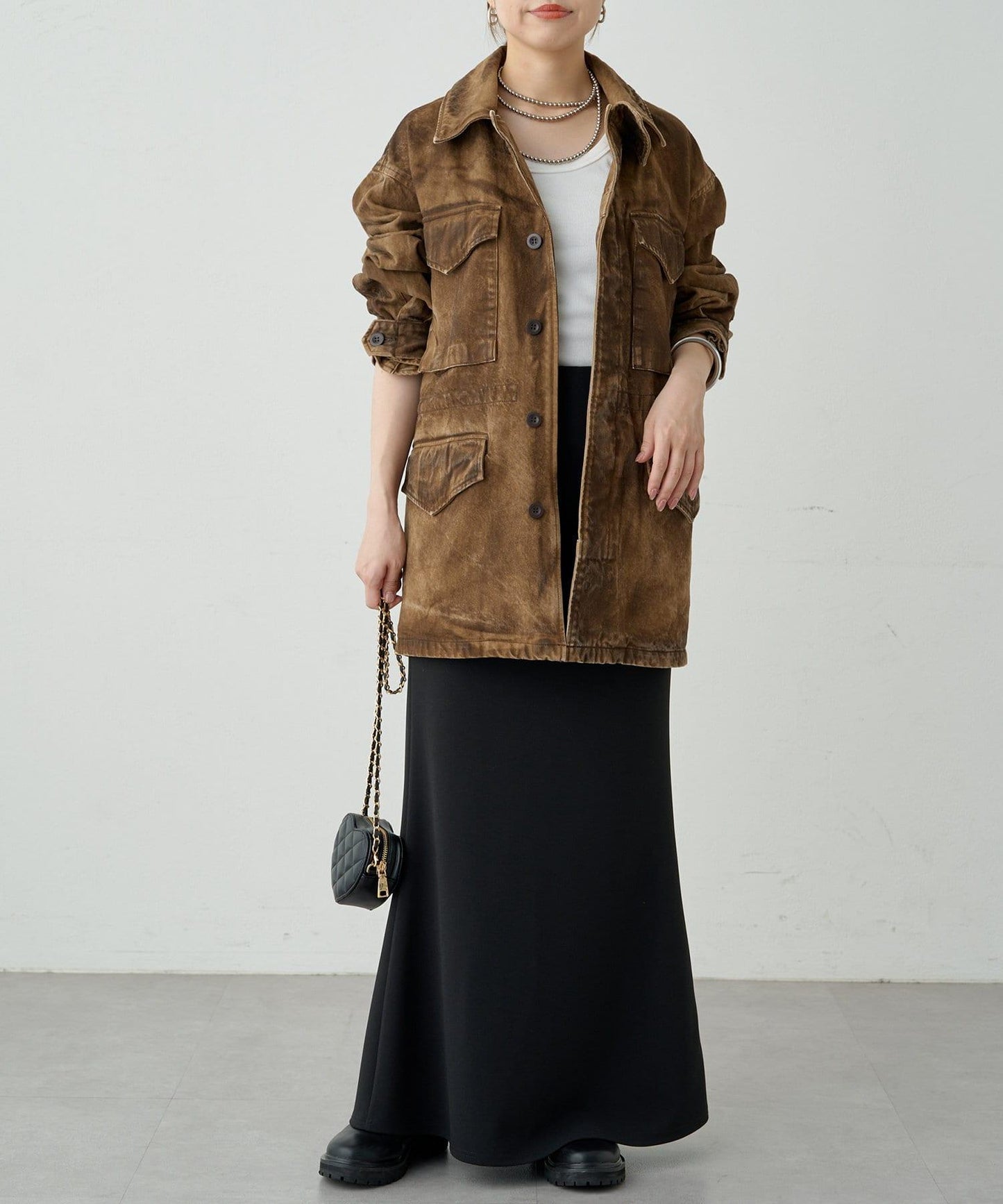 【Loungedress】【ainode】hinase仿皮夾克