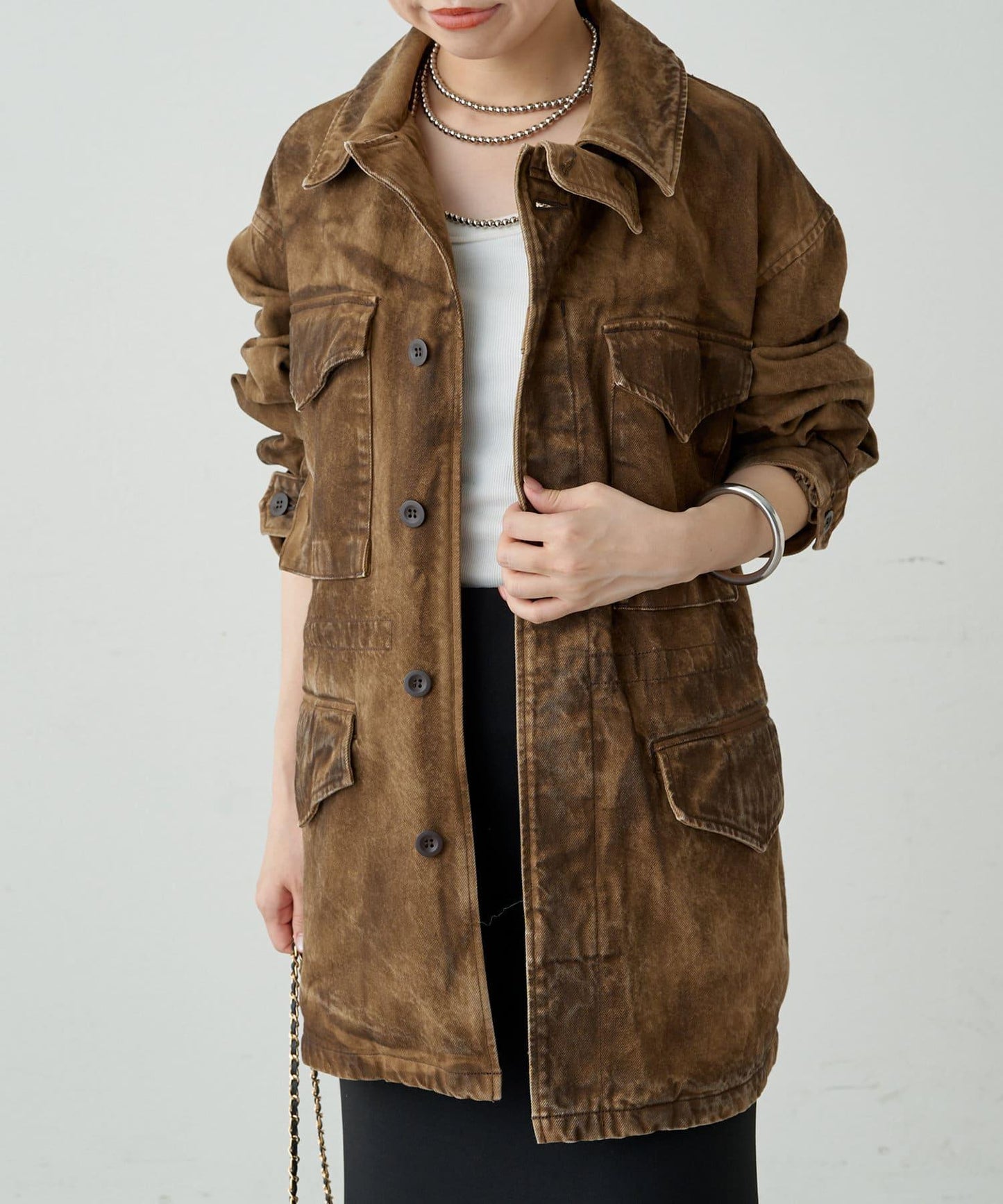 【Loungedress】【ainode】hinase仿皮夾克