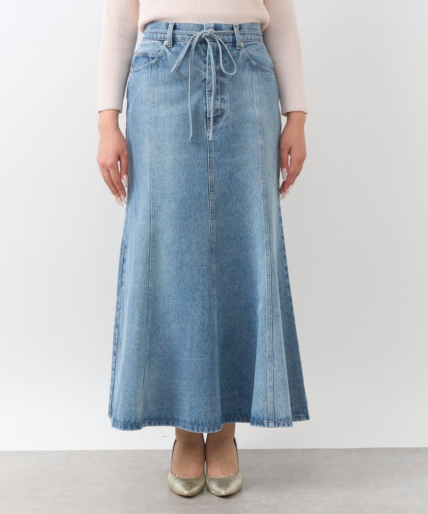 蝴蝶結牛仔美人魚長裙