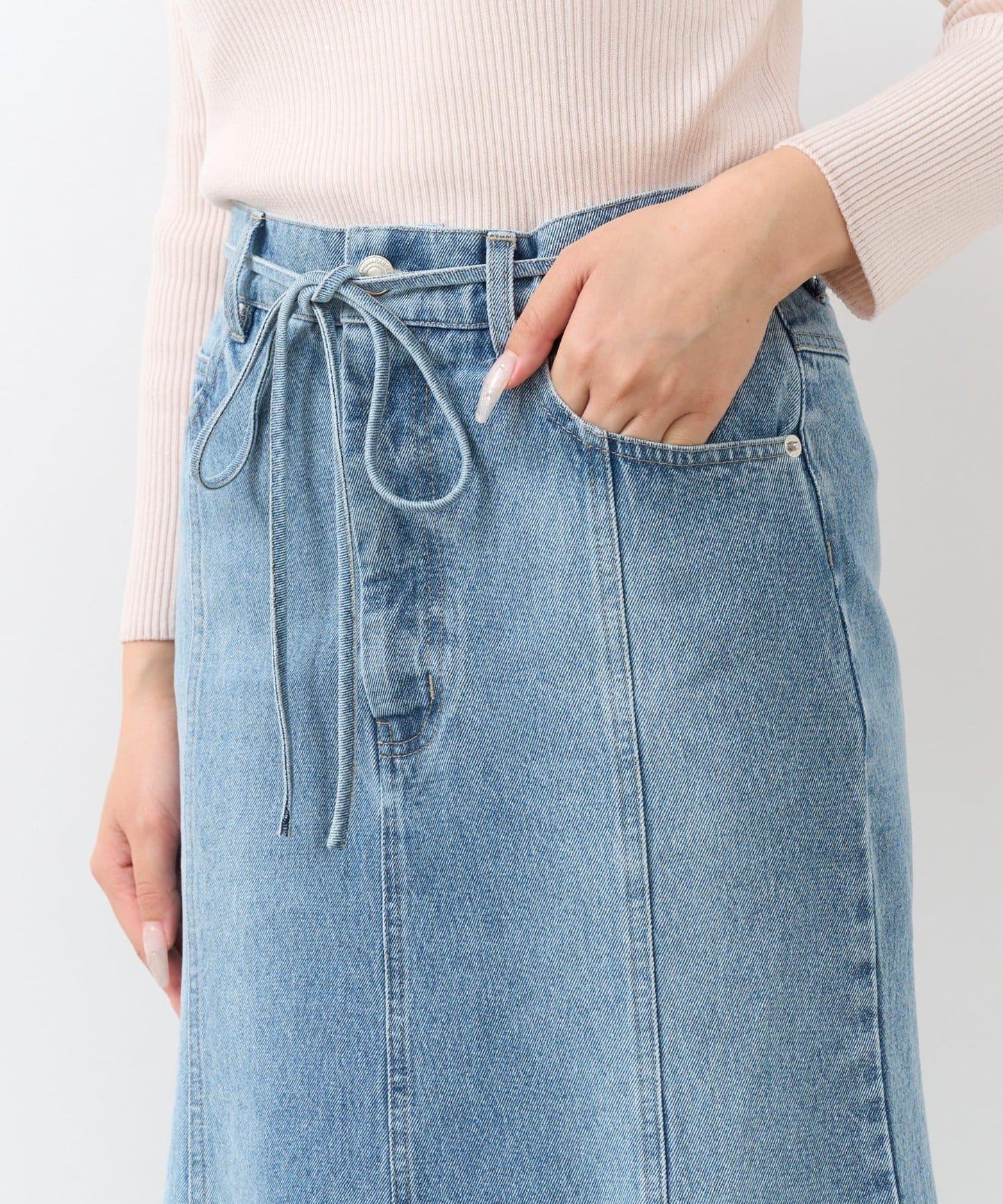 蝴蝶結牛仔美人魚長裙