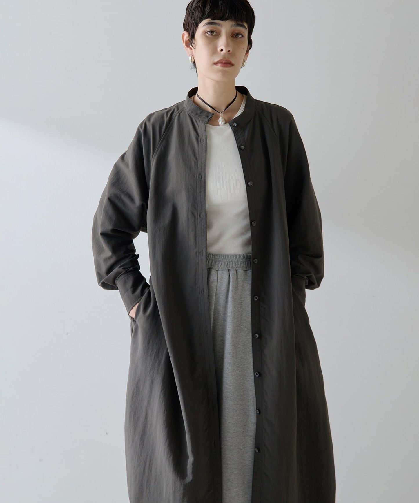 尼龍襯衫連衣裙