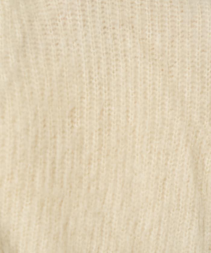 彩色長絨V領針織開衫