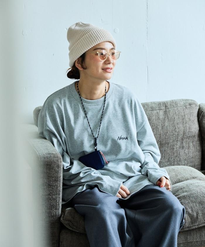 刺繡ECO HYBRID LOGO長袖T恤 環保混紡寬鬆版型長袖刺繡T恤