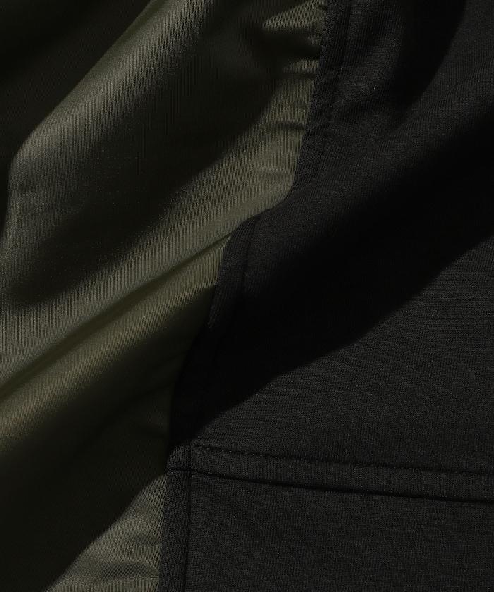 拼接抽褶衛衣 / 異材質拼接帶抽繩上衣