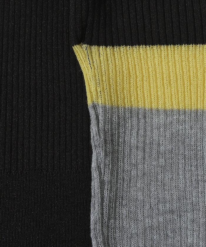 含真絲拼色針織套頭衫