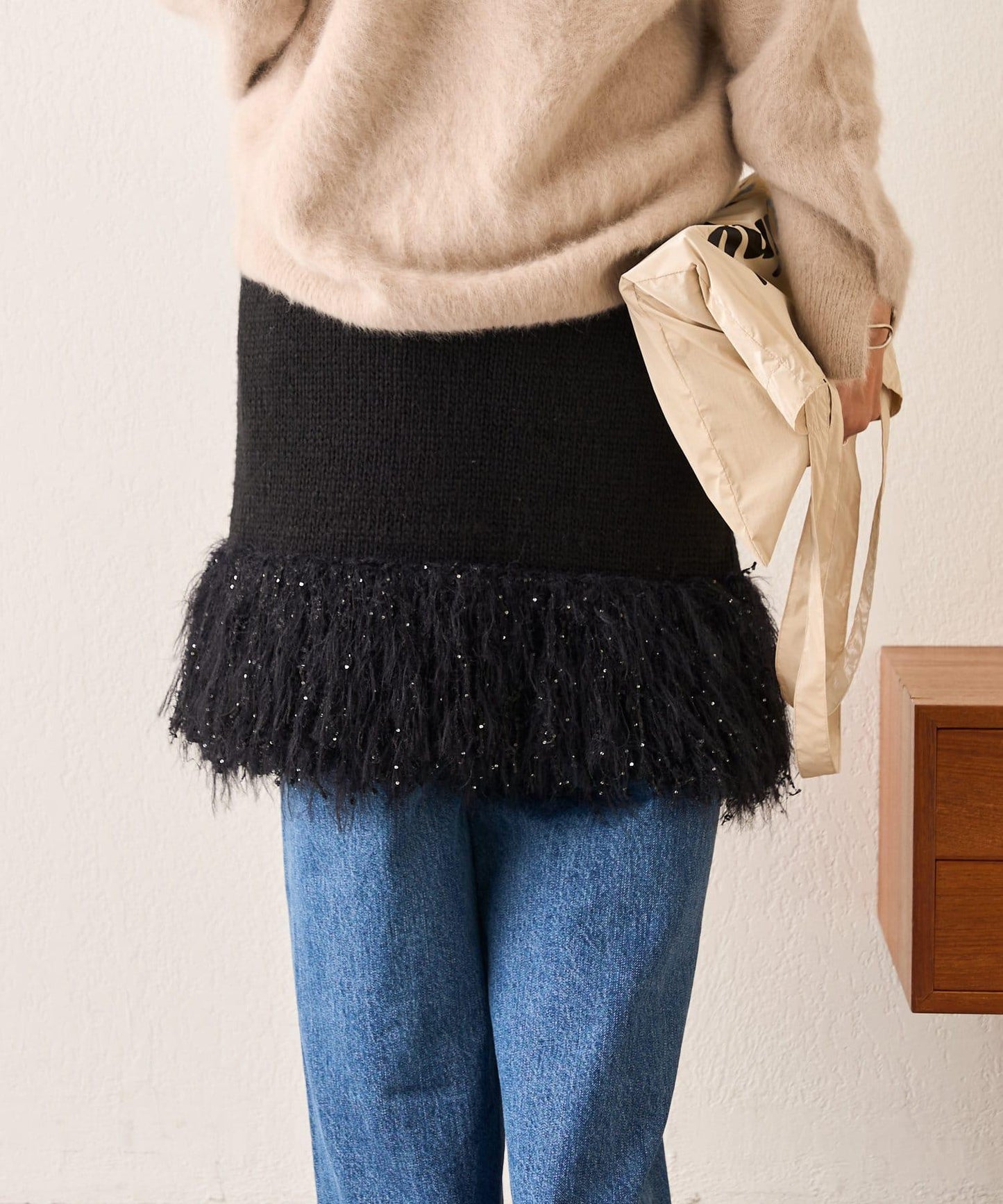 【SHENERY】流蘇針織半身裙