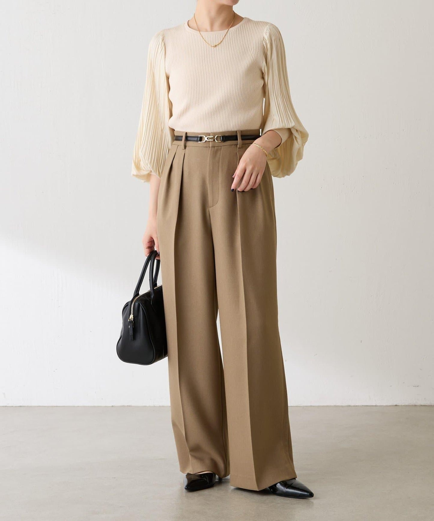 【PAPILLONNER/パピヨネ】金屬扣滑動皮帶