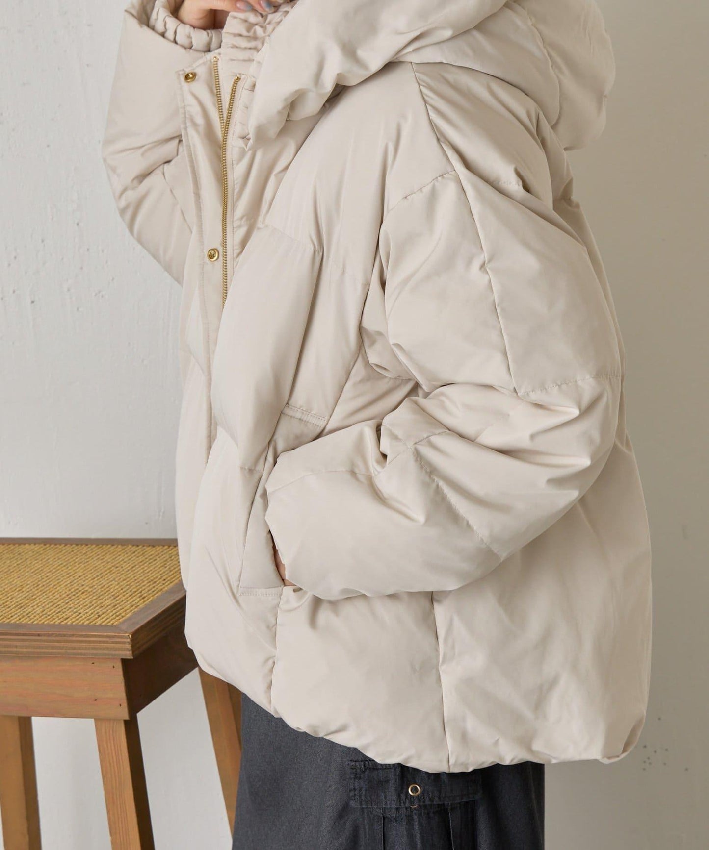 羅紋領短款羽絨服