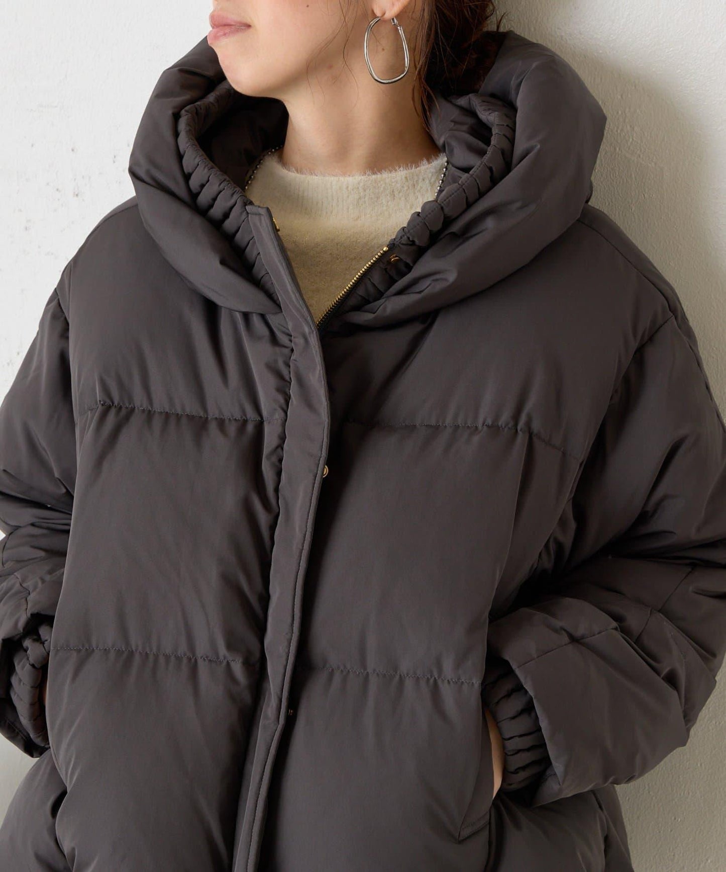 羅紋領短款羽絨服