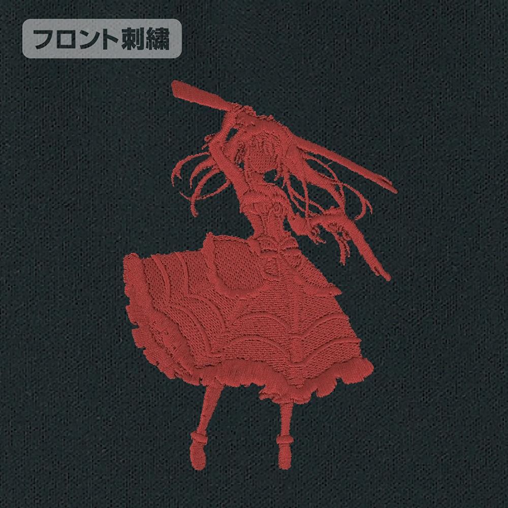 《約會大作戰》Ⅴ_S碼_時崎狂三簡約刺繡T恤/黑色