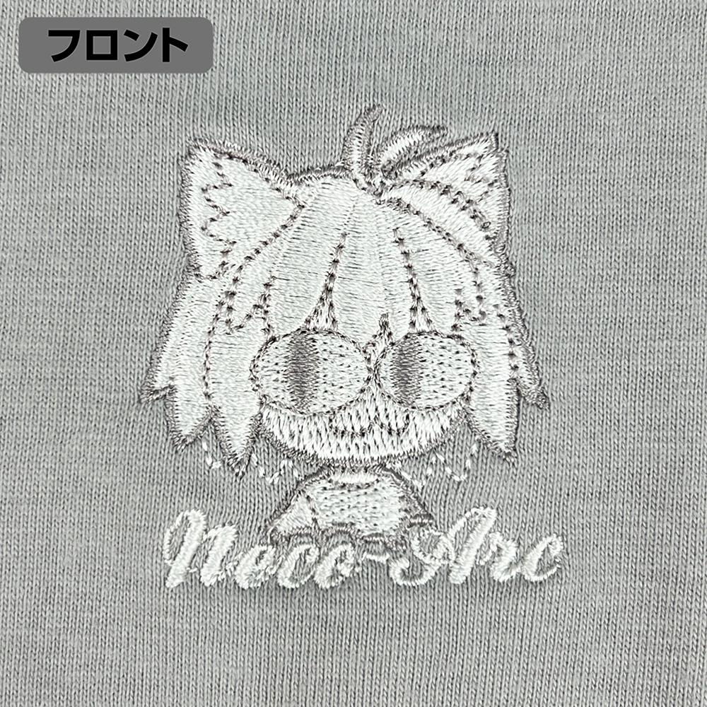 《月姬》 -A piece of blue glass moon- M碼 ネコアルク 小圖案刺繡T恤/淺灰色